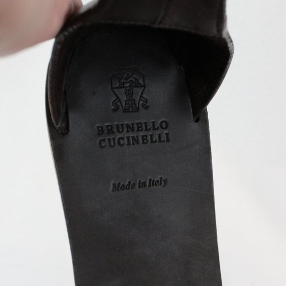 Brunello Cucinelli Brown Embellished Sandals - Picture 10 of 11